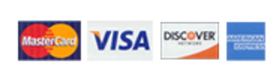MasterCard, Visa, Discover, American Express accepted